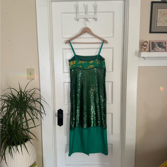 Green sequin midi dress - Picture 3 of 7